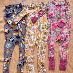 Posh Peanut Floral & Character Zip One-Piece Pajamas